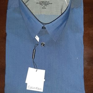 Calvin Klein Mens Dress Shirt (NEW) Denim